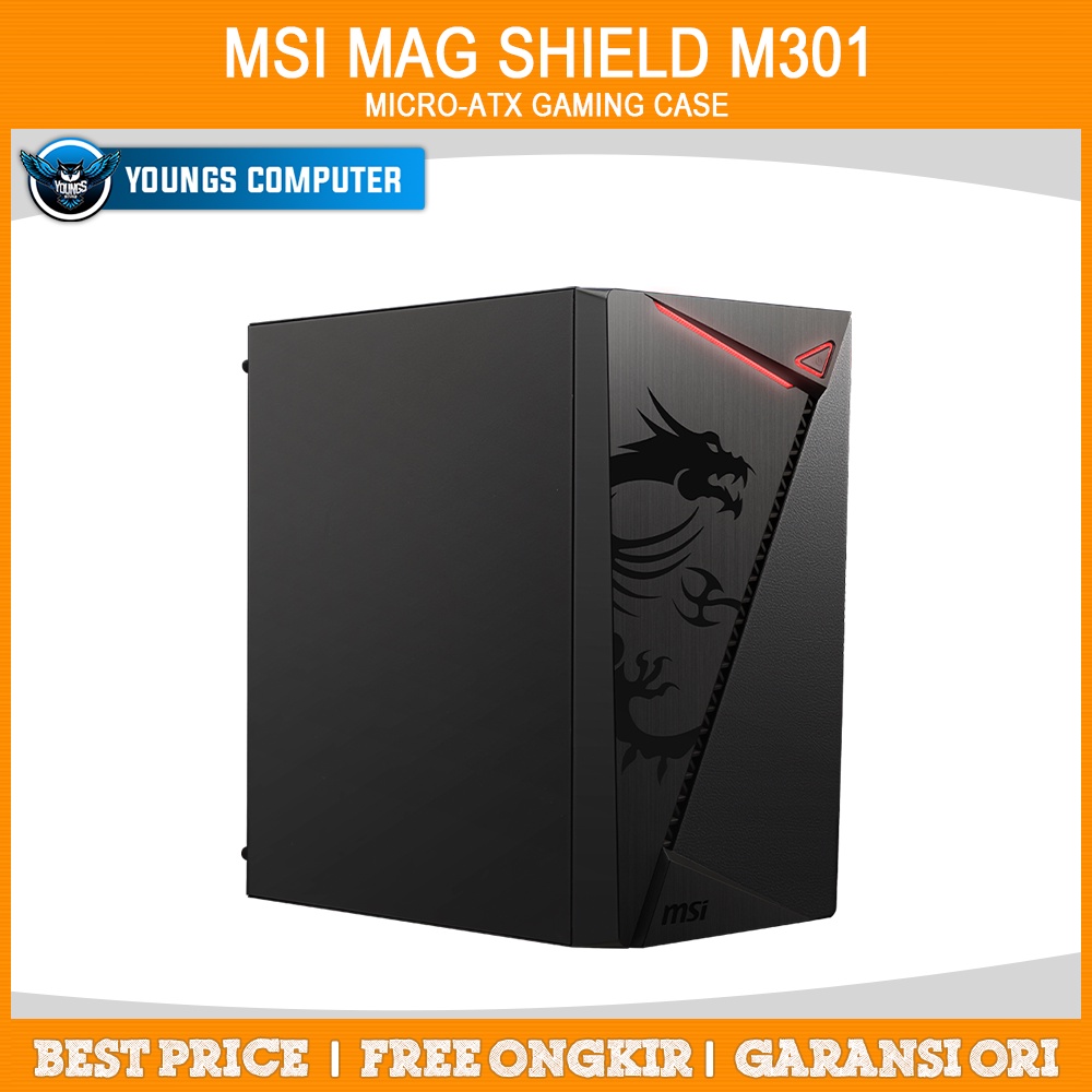 Gaming Case MSI MAG SHIELD M301 | Mid Tower PC Casing MATX Mini-ITX