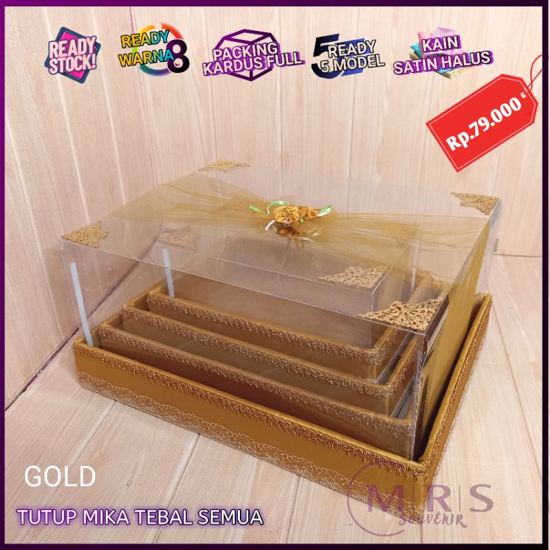 Termurah Paket 4 Pcs Kotak Seserahan Mika Tebal Box Hantaran Hias Bunga Mawar Elegant