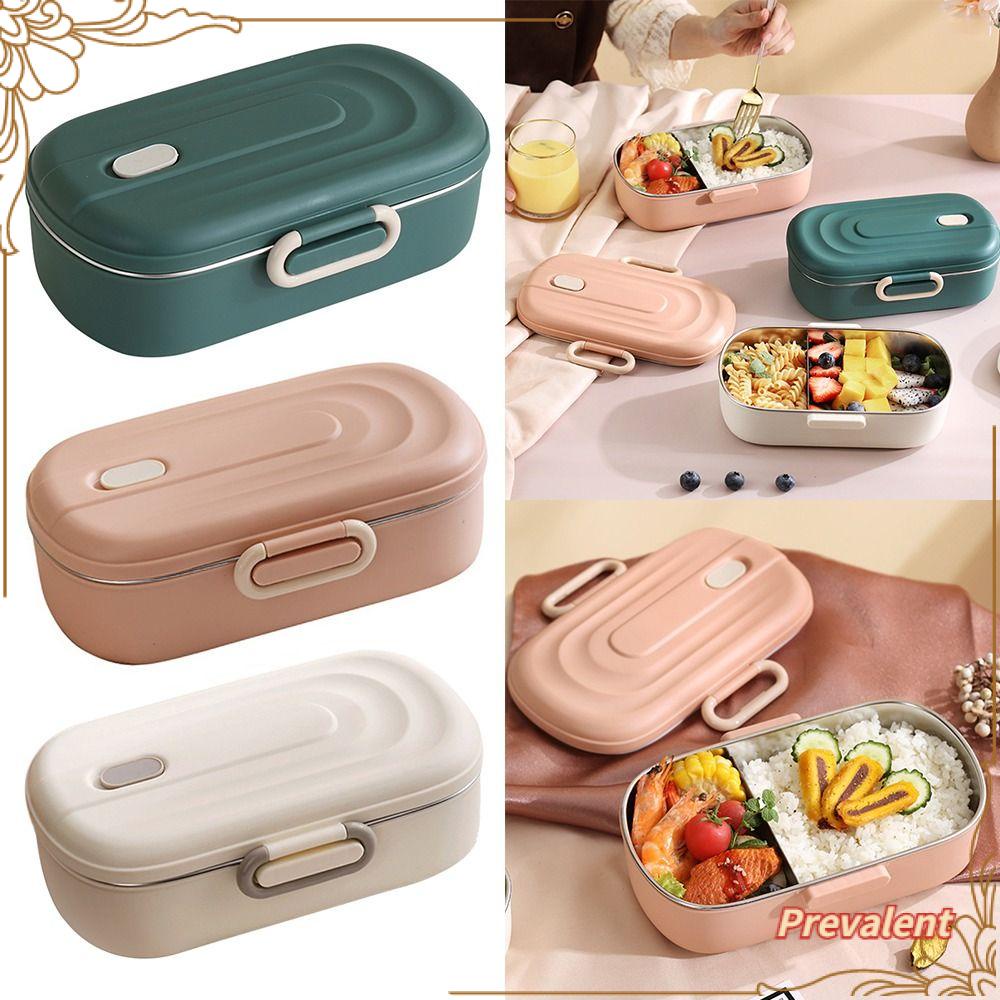 Preva Lunch Box Microwavable Rectangle Grid Untuk Pelajar Pekerja Kantor Wadah Makanan