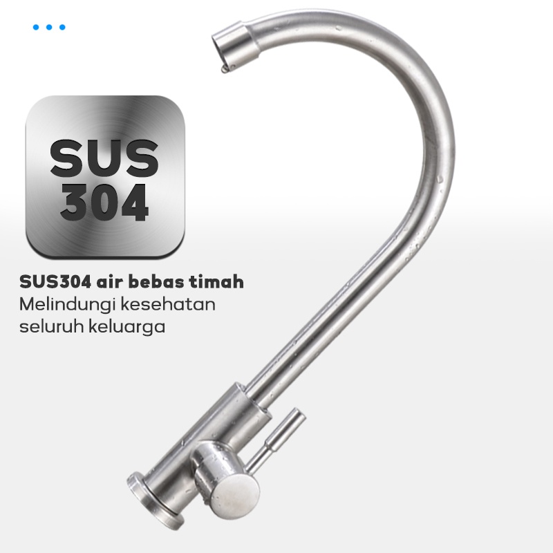 Kitchen Faucet / Kran Angsa Dapur Stainless SUS304 / Cuci Piring Keran / Kran Cuci Piring / Keran Air Sink Pancuran Shower Dapur