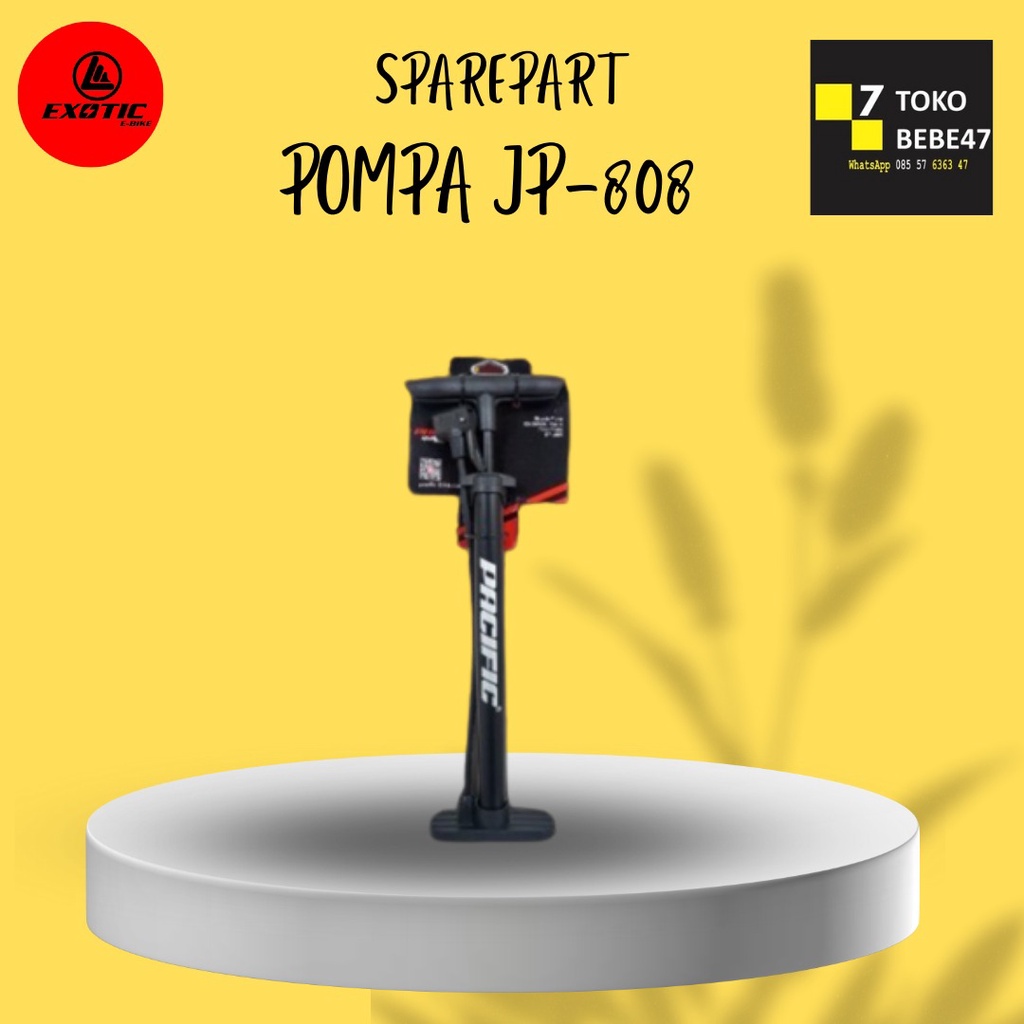 Pompa Ban Sepeda / Motor 2 Lubang Pacific SP-J808 HQ Original