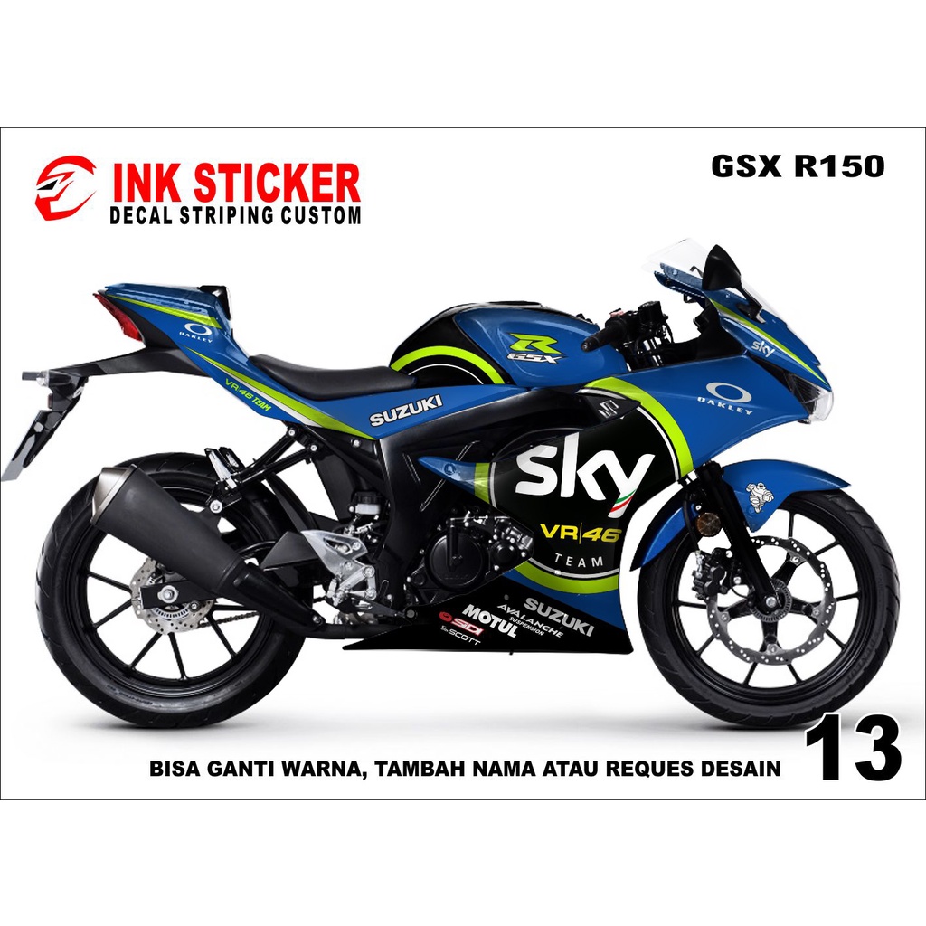 Sticker Decal GSX 150R 13 Fullbody, Decal Suzuki GSX 150
