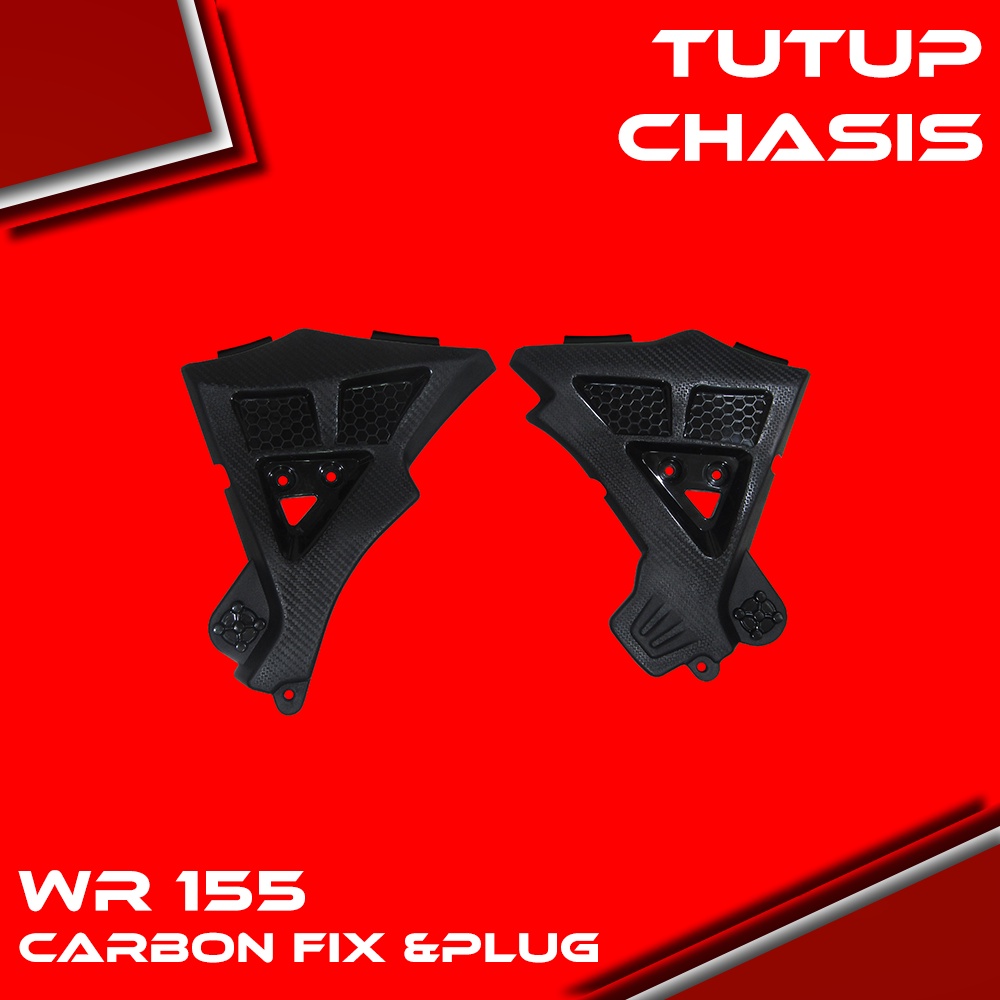 TUTUP CHASIS WR 155 TUTUP RANGKA WR 155 COVER CASIS WR 155 CARBON - Hitam