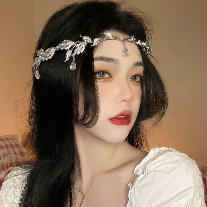 Indah Kristal Putri Elf Mahkota/Buatan Berlian Imitasi Tetesan Air Tiara Mahkota Pengantin/The Oriental Lembut Elegan Aksesoris Rambut