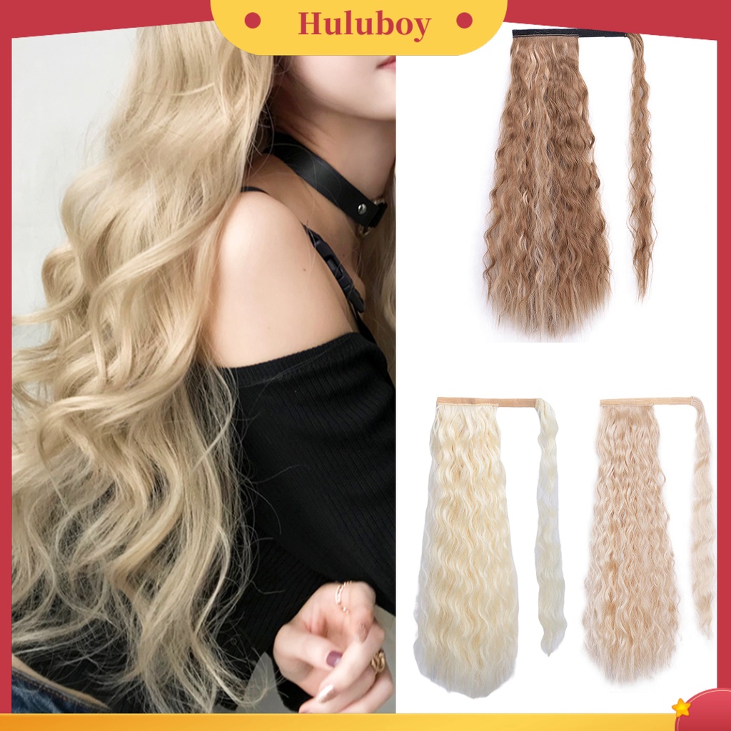 Rambut Palsu Ponytail Keriting Panjang Bahan Wol Lembut Nyaman Mudah Digunakan Untuk Rumah