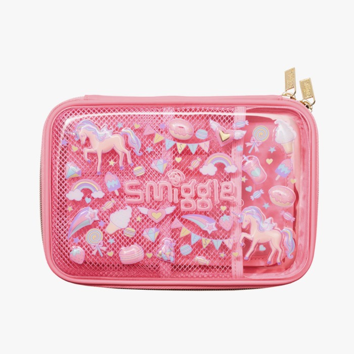 

SMIGGLE PENCIL CASE TEMPAT PENSIL ANAK UNICORN PINK GOLD ASLI ORIGINAL