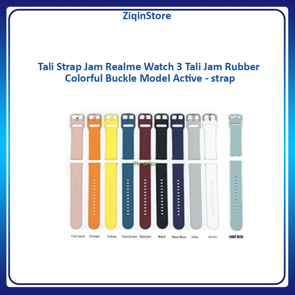 Tali Strap Jam Realme Watch 3 Tali Jam Rubber Colorful Buckle Model Active - act22 strap