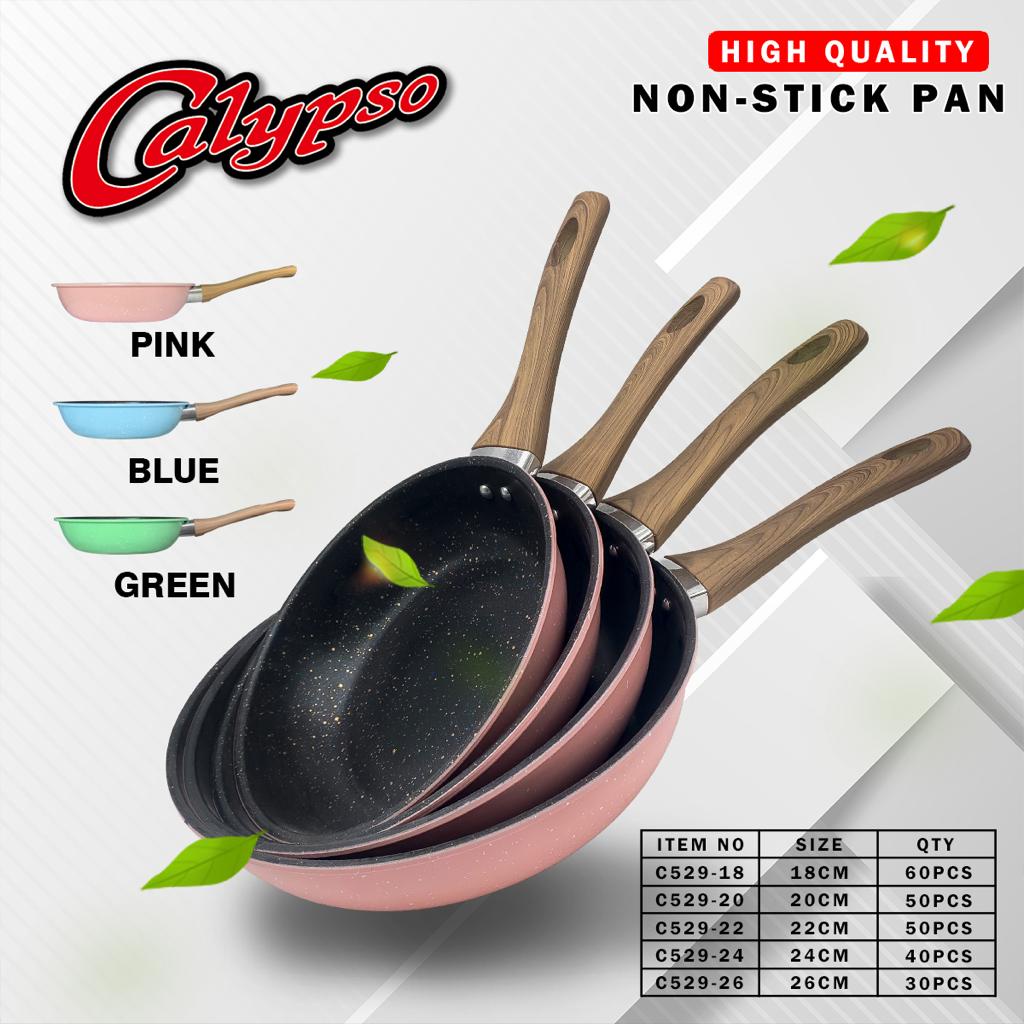 [Calypso] Frypan Bintik Gagang Kayu Warna Pastel