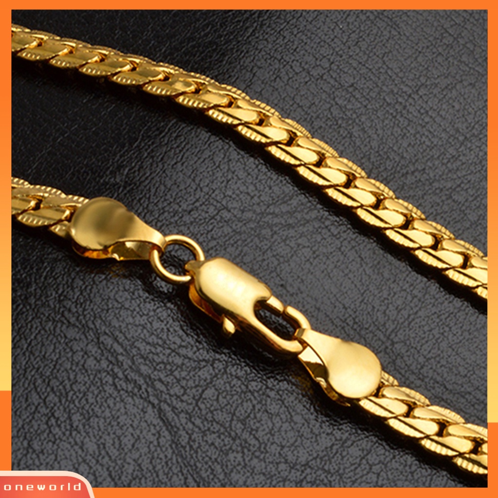 [WONE] Unisex Fashion Berlapis Emas Dipoles Kalung Link Rantai Perhiasan Hadiah Untuk Perjamuan