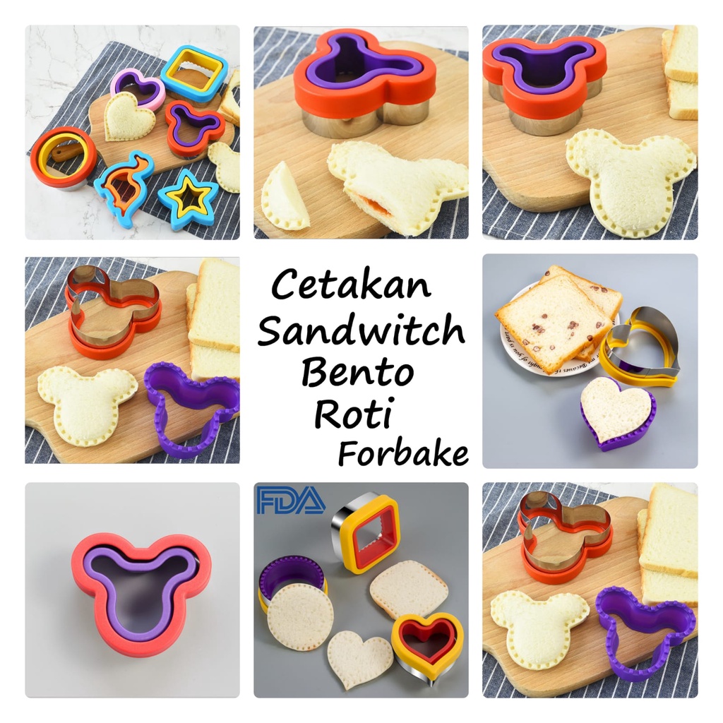 Cetakan Sandwitch Cetakan Roti Peralatan Cetak Bento Press Roti Bekal