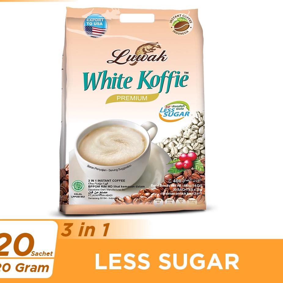 

9.9 BRANDS FESTIVAL Kopi Luwak White Koffie Less Sugar Bag 20x20gr