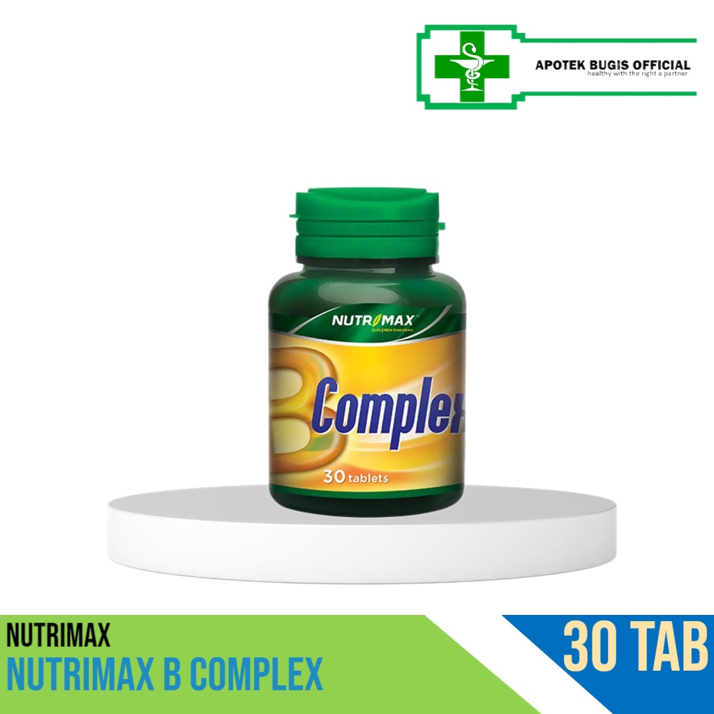 Nutrimax B Complex/Kompleks Isi 30 Vitamin Untuk Buat Fungsi Otak Saraf/Syaraf Penambah Nafsu Makan