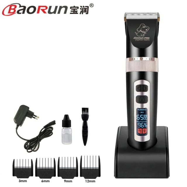 BAORUN PRO Alat Cukur Elektrik Bulu Hewan Anjing Pet Grooming Rechargeable - P9 - Black