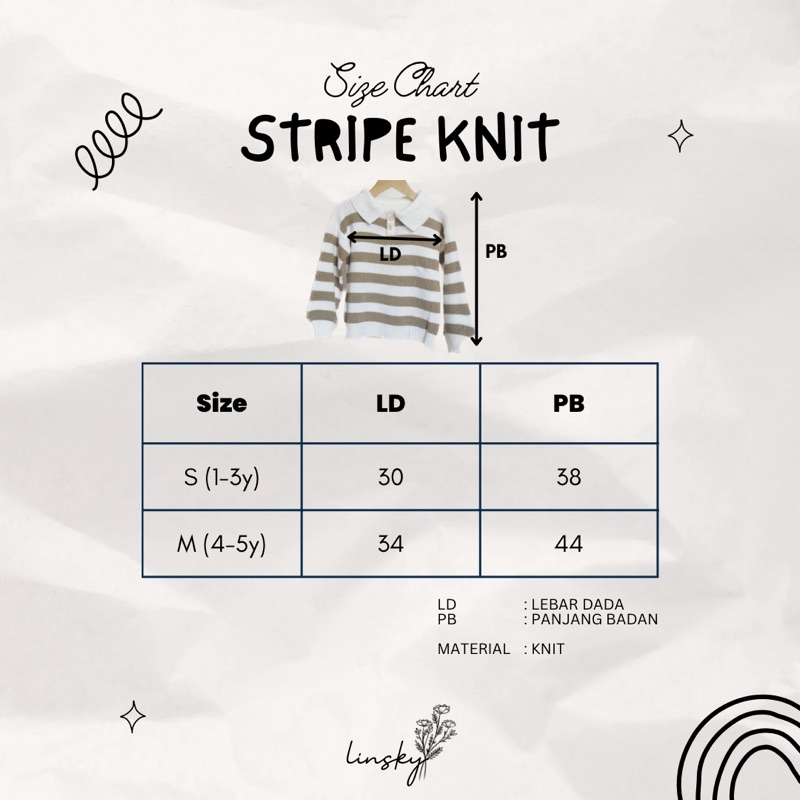 LINSKY BABY - Stripe Knit Atasan Polo Anak Unisex