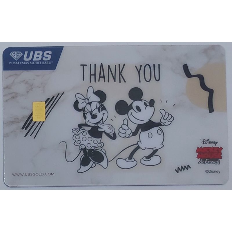 Logam Mulia UBS Disney Mickey Mouse & Friends Thank You 0.1 Gram