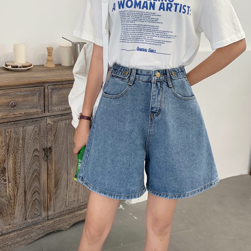 Biru Sexy Celana Gemes / Hot Pants Celana Pendek Jeans Wanita Highwaist