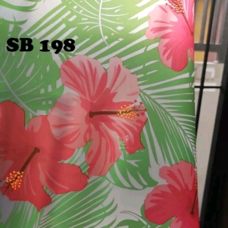 wallpaper sticker kaca sunblast motif bunga
