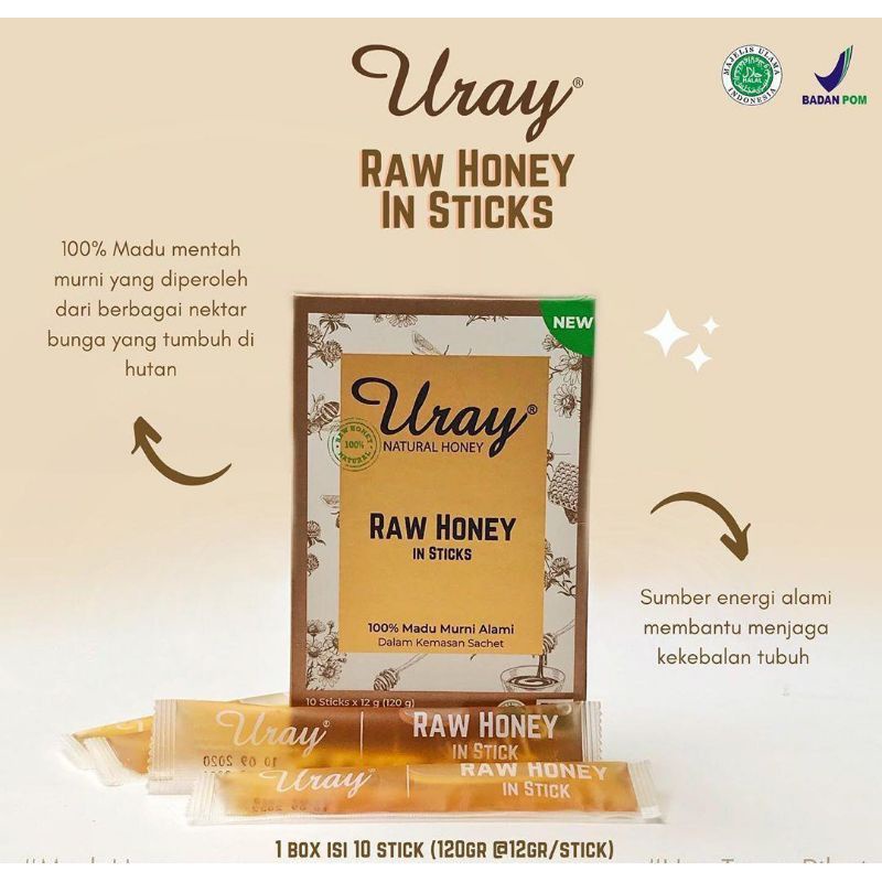 

Madu Uray Honey Stick 10 Sachet 12 gram || Madu Murni - Madu Hutan - Ginger Stick