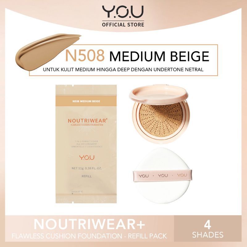 YOU ( Y.O.U ) BELI 1 GRATIS Noutriwear+Flawless CUSHION + Refill Noutriwear+Flawless CUSHION