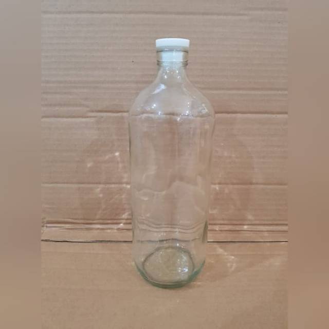 Botol Kaca 1 Liter Vintage / Botol Bensin / Botol Jamu / Botol Madu Kaca / Botol Baru !