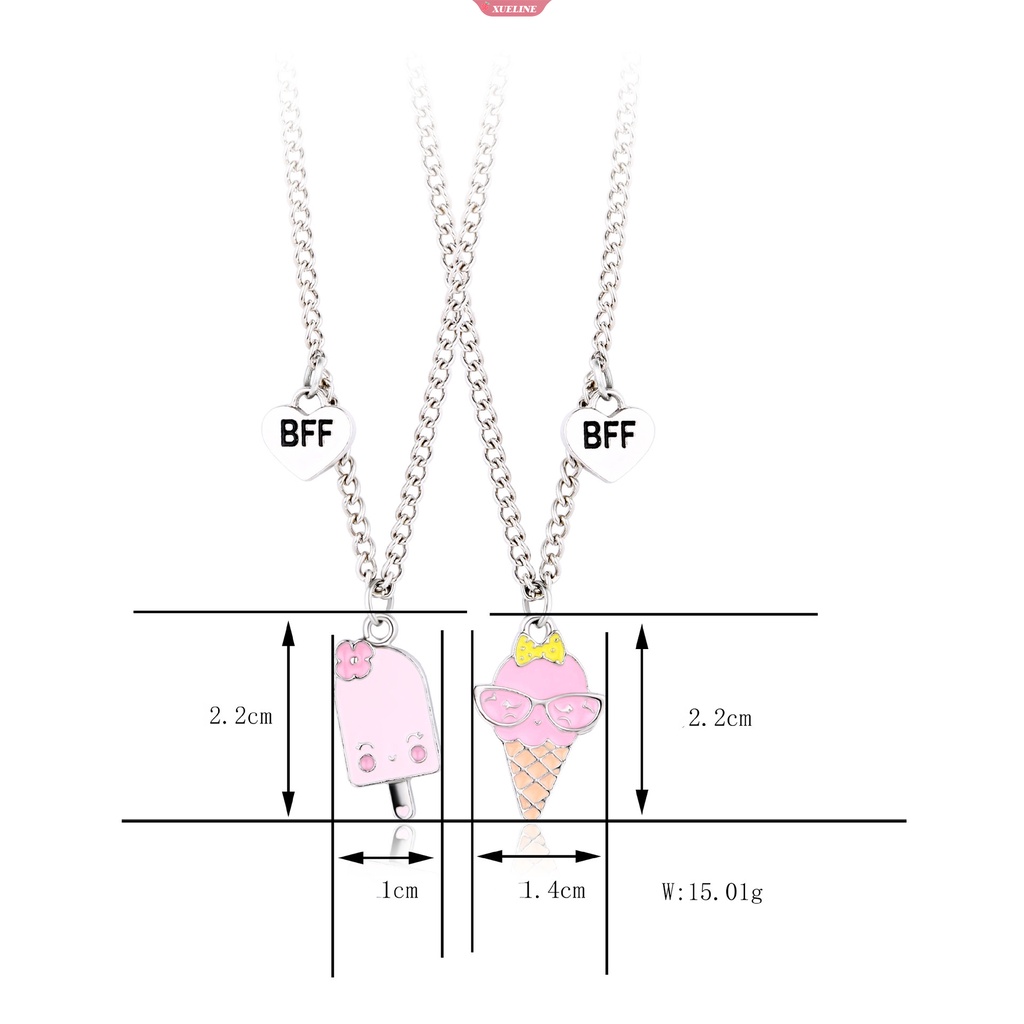 Lucu Kartun Kain Es Krim ice cream Kalung Anak Perempuan Teman Baik set Perhiasan [ZXL]