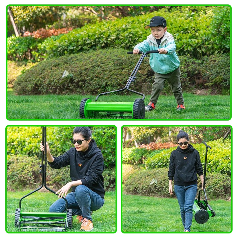 INT Tangan Mendorong Mesin Pemotong Rumput Mesin Pemotong Halaman Kebun Rumput Penangkap Mesin Pemotong Rumput Alat Kebun