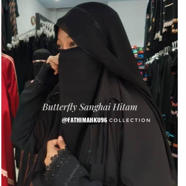BIG PROMO NIQAB BUTTERFLY MANIK /NIQAB PONI 2 LAYER/CADAR VEIl LAYER ✦ 894