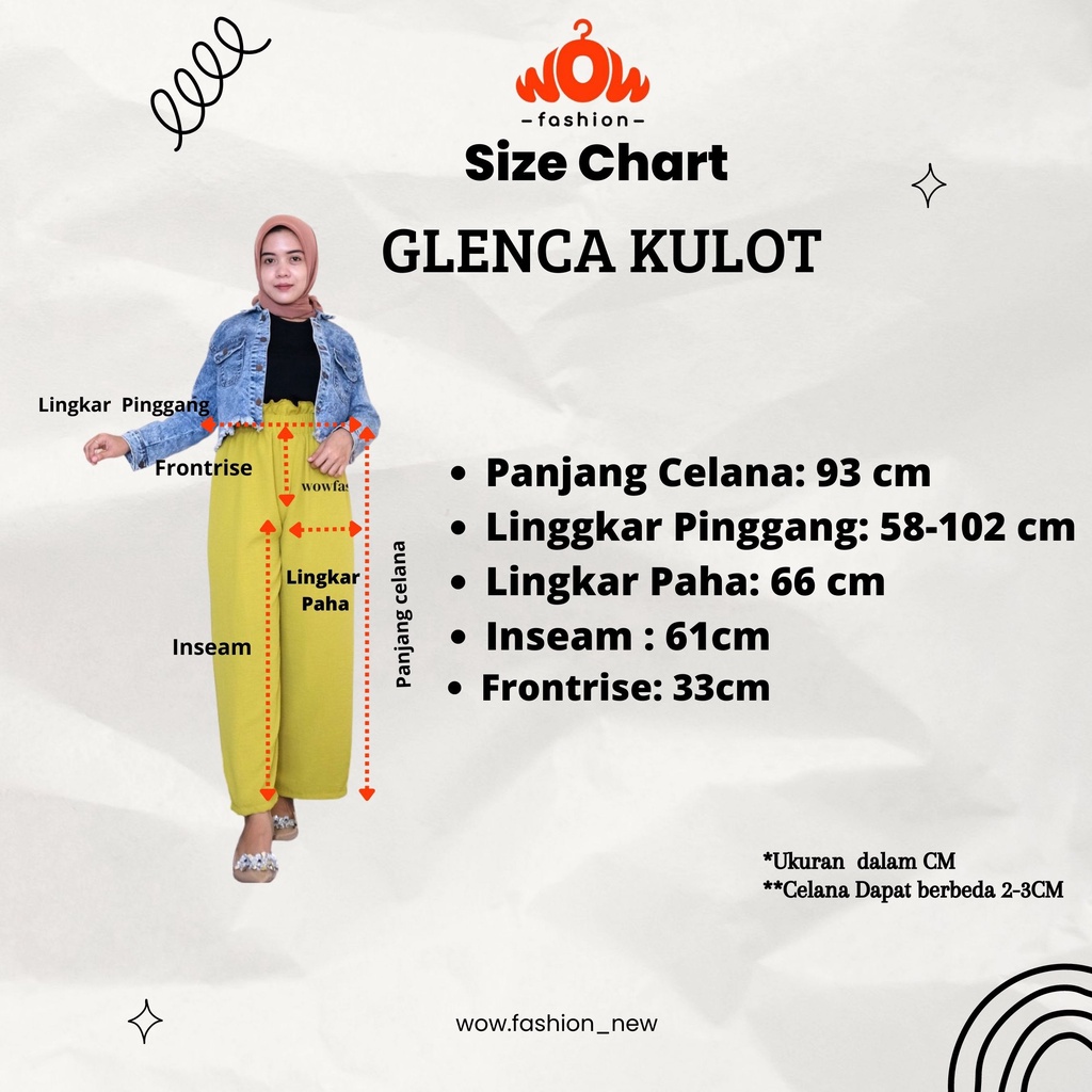 WOW-Glenca Kulot Crinkle Airflow / Kulot Crinkle / Celana Santai / Celana Panjang Wanita