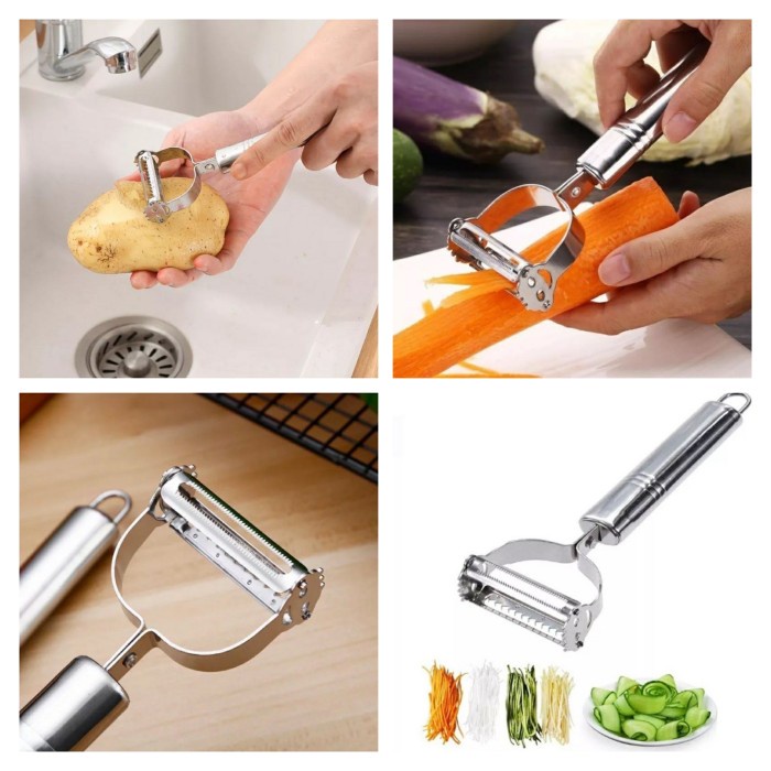 Pisau PST05 Pengupas Kulit Buah Sayur 2in1 Peeler Greater Stainless