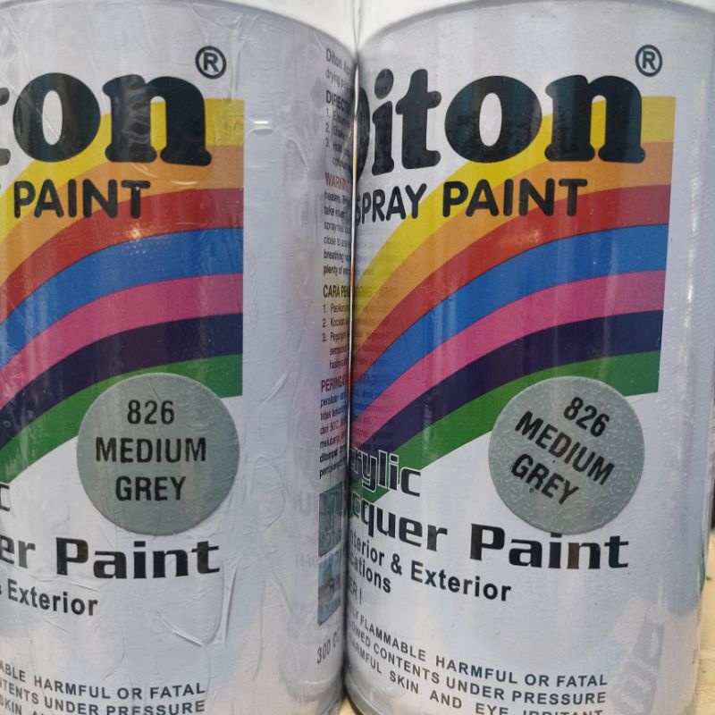 Pilok Pilox Cat Semprot Diton Medium Grey 826 Abu Abu Glossy 300cc Spray Paint