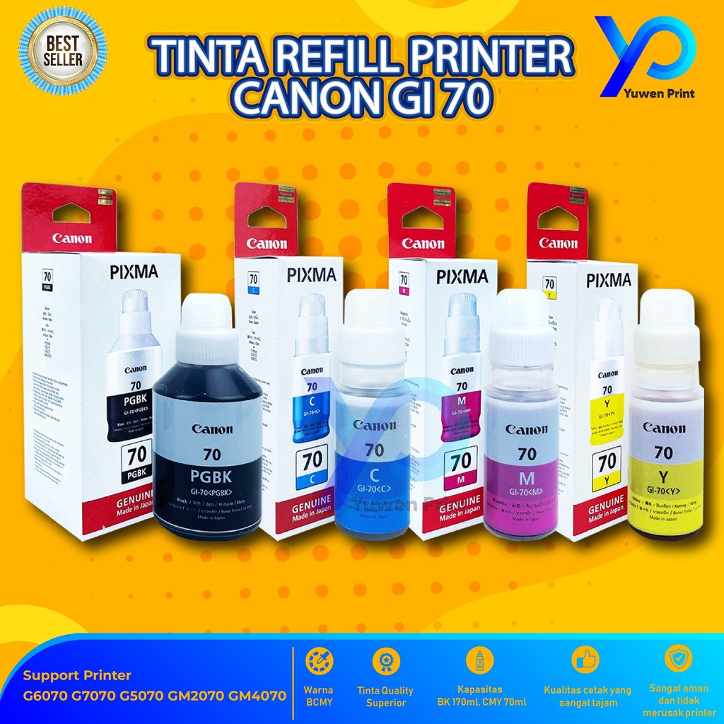 Tinta Canon Gi 70 For Printer G5070 G6070 GM4070 G7070