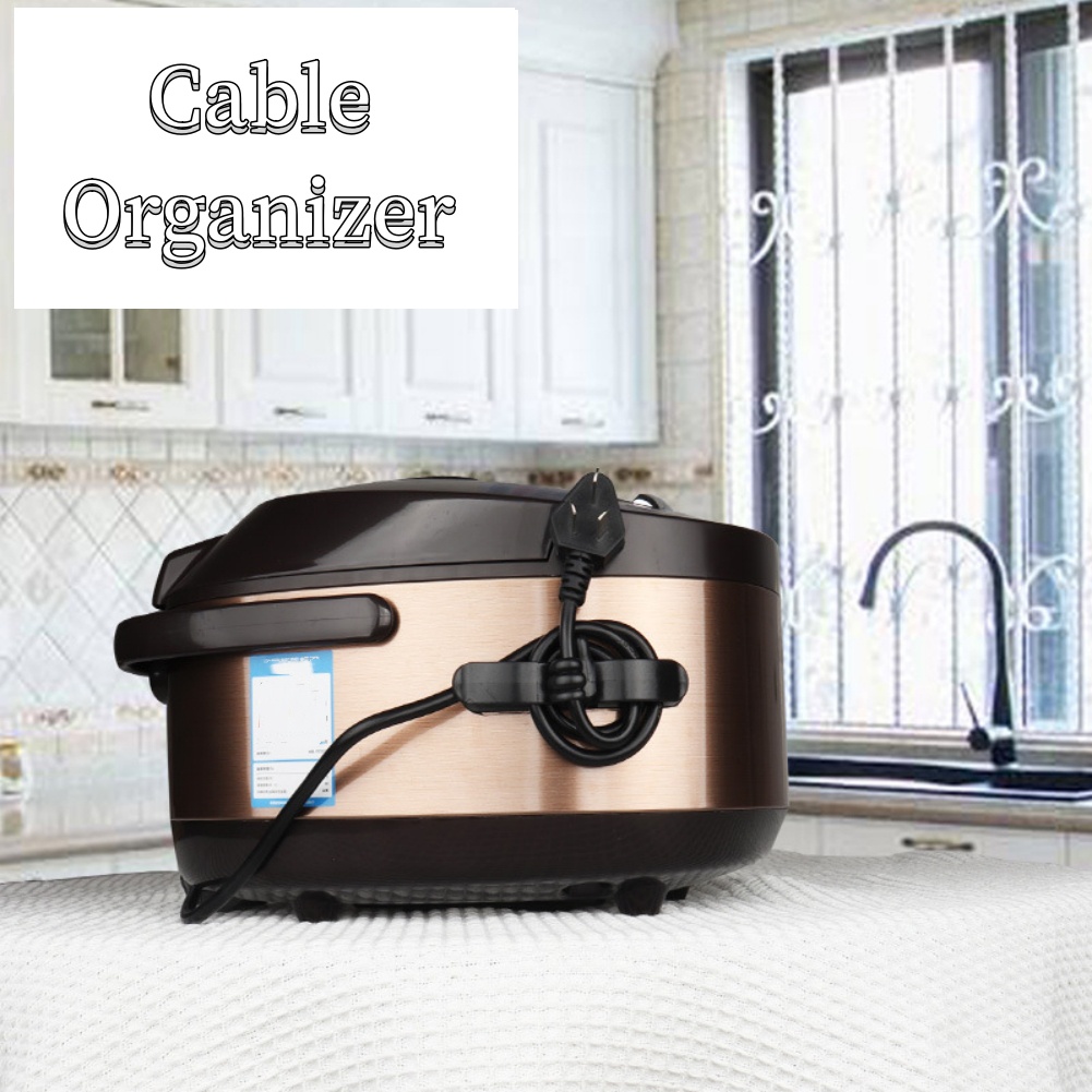 Pembungkus Kabel Penyimpanan Dapur Cable Wire Winder Cable Management Clip Untuk Air Fryer Peralatan Dapur Cord Organizer