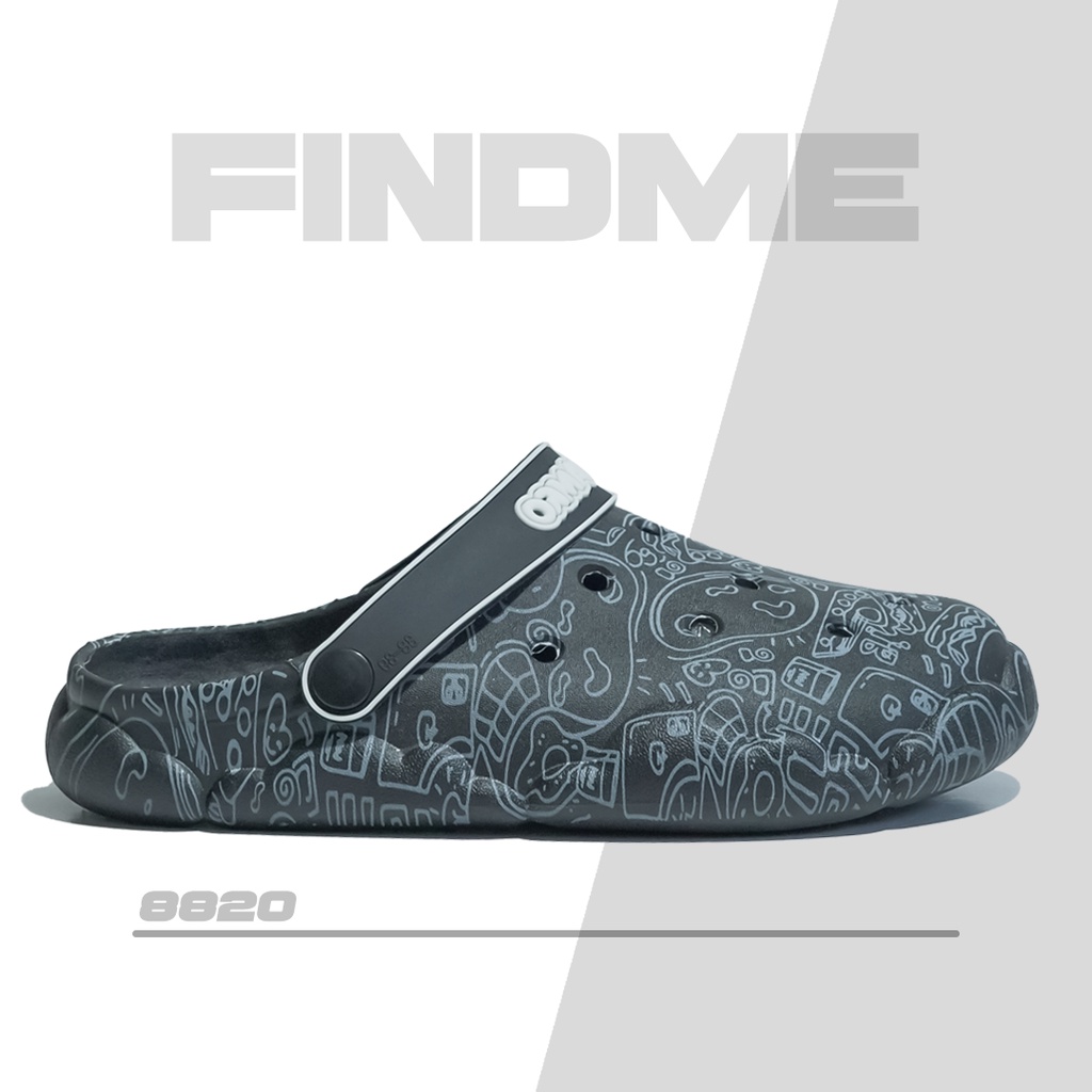 SANDAL BAIM UNISEX GRAFITI CARTOON IMPORT NYAMAN COMFY UNIK LUBANG LUBANG ELASTIS RUBBER KARET ELASTIS ANTI SLIP 8820