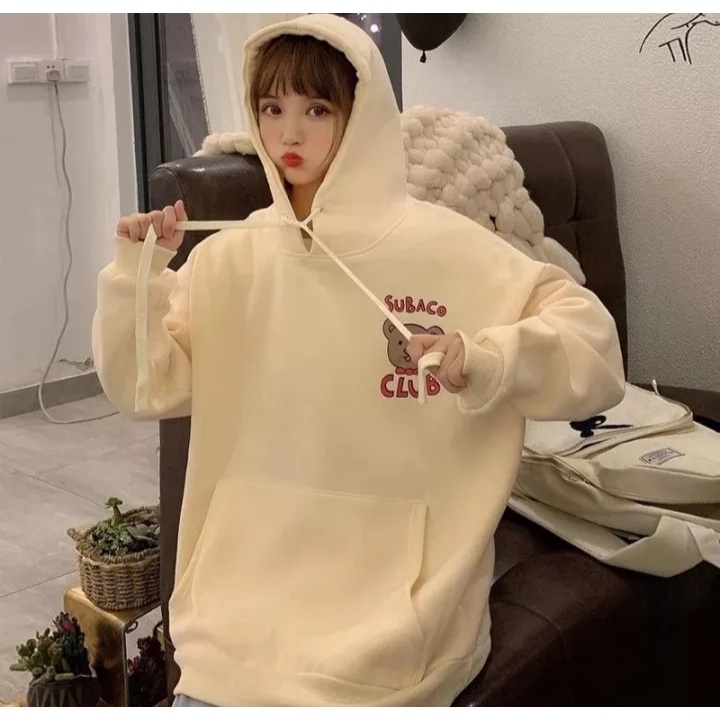 Jacket Hoodie SUBACO BLUB BEAR Sweater Pria Wanita Ala Korean Kasual Style Musim semi Dan Musim Dingin