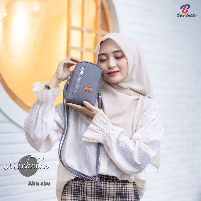 SLINGPHONE MICHELLE BAG BY BIRU TSABITA BAHAN CHOCOLY ANTI AIR PREMIUM WATERPROOF