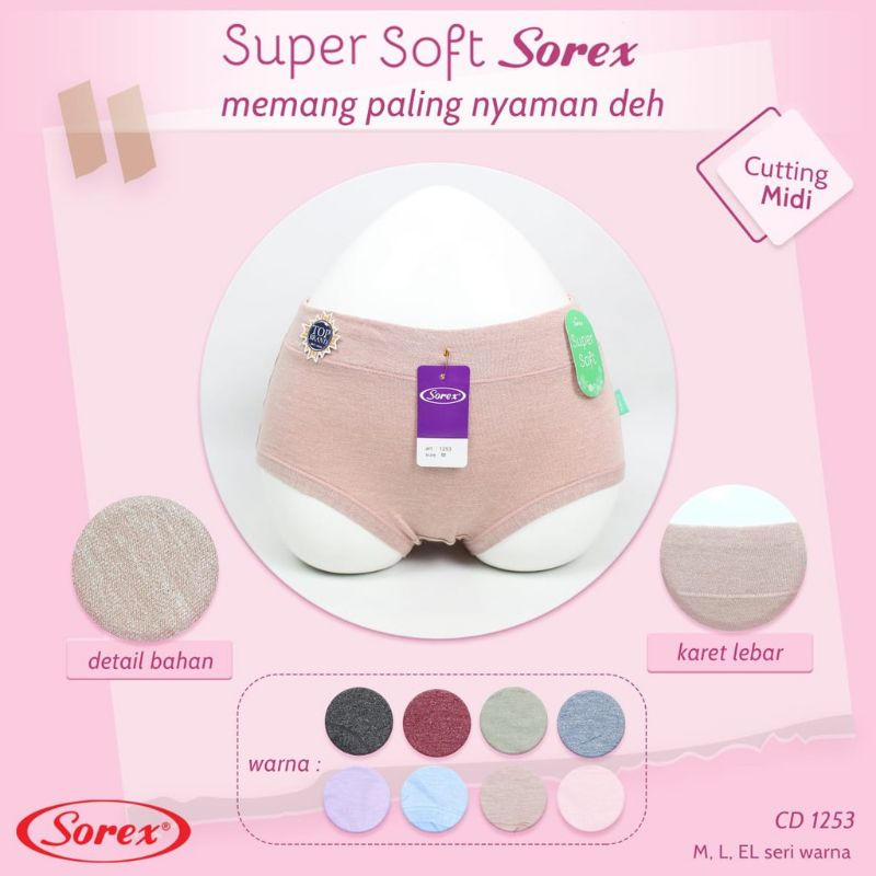 6PCS / Setengah Lusin CD Sorex 1253 Celana Dalam Wanita Super Soft