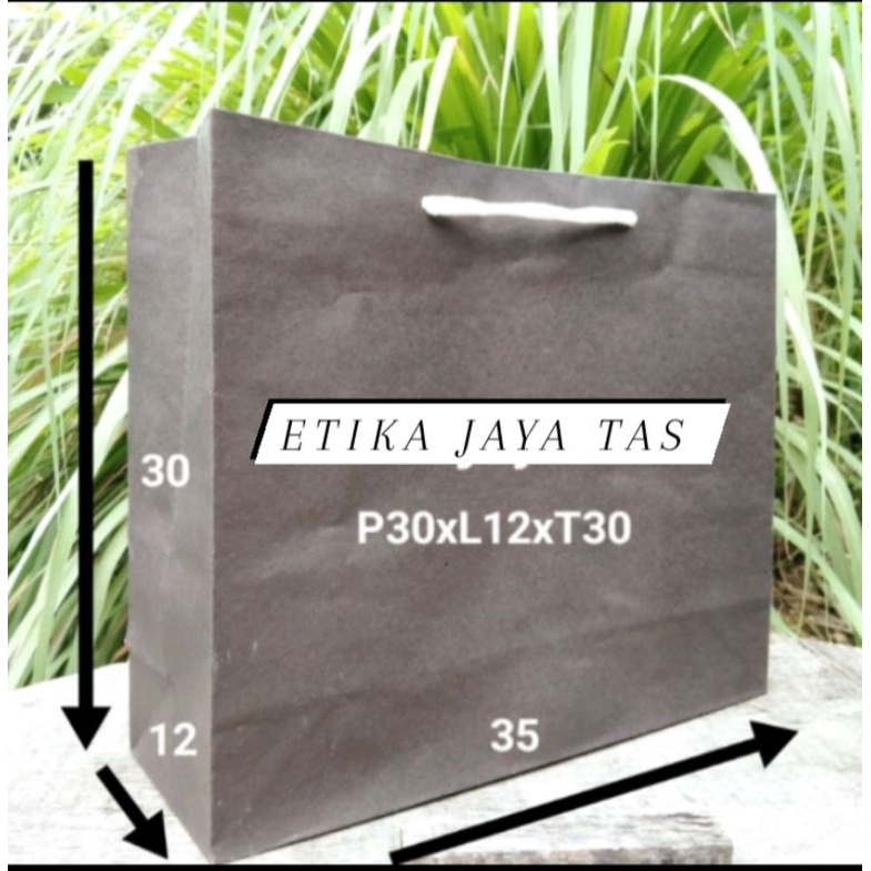 PAPERBAG POLOS PAPERBAG HITAM uk 35 x 30 TAS KERTAS SAMSON SHOPING BAG