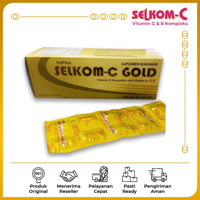Selkom C Gold I Multivitamin I Suplemen Kesehatan 1 Box isi 100 Kapsul