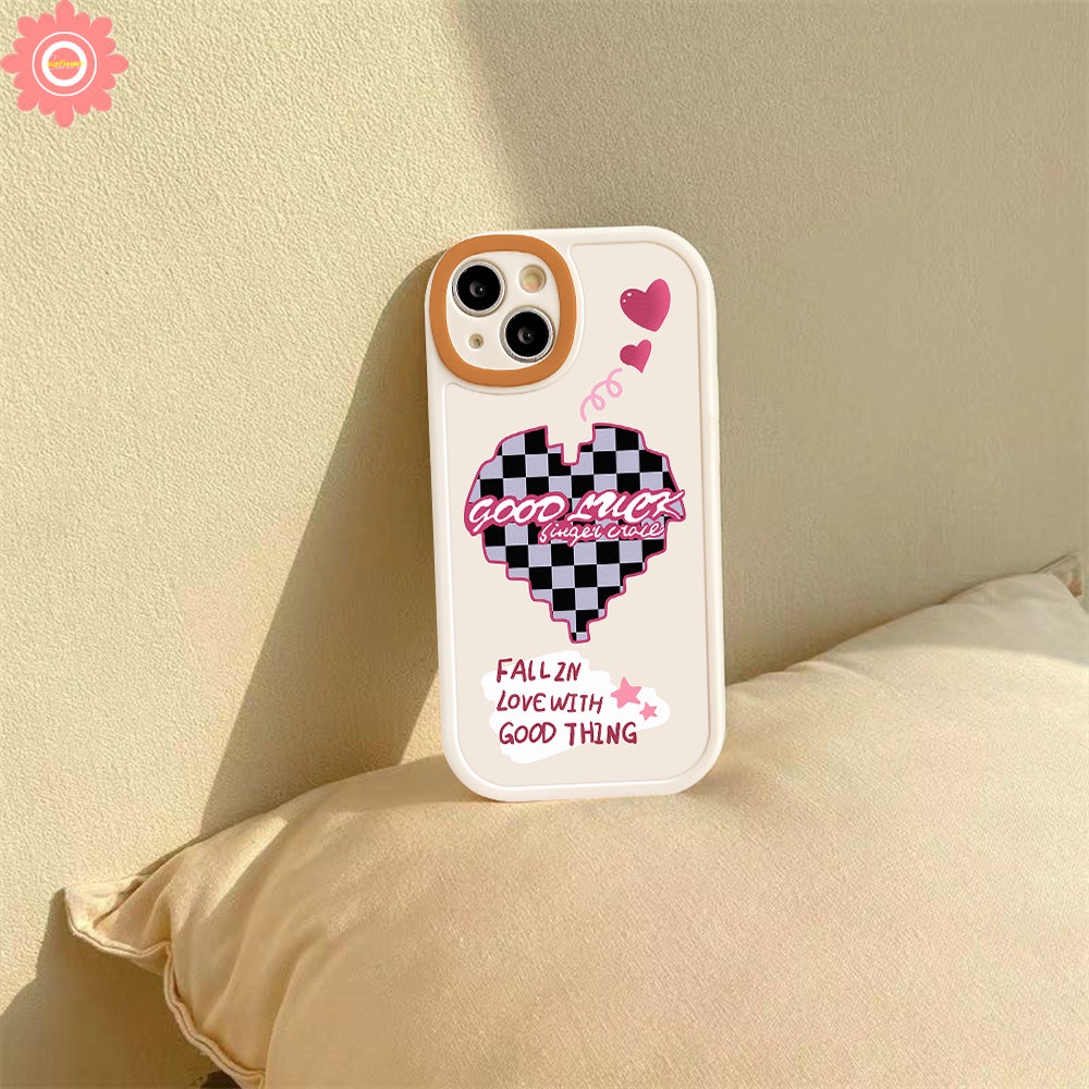 Couple Smile Love Hati Chessboard Casing Redmi A1 Note10 8 9 11 Plus 10s 11s 9s 8Pro Redmi 9 10 9T 10A 9A 10C 9C NFC Mi 12 11 Lite 11T Pro POCO F4 M3 X3 NFC Soft TPU Sarung