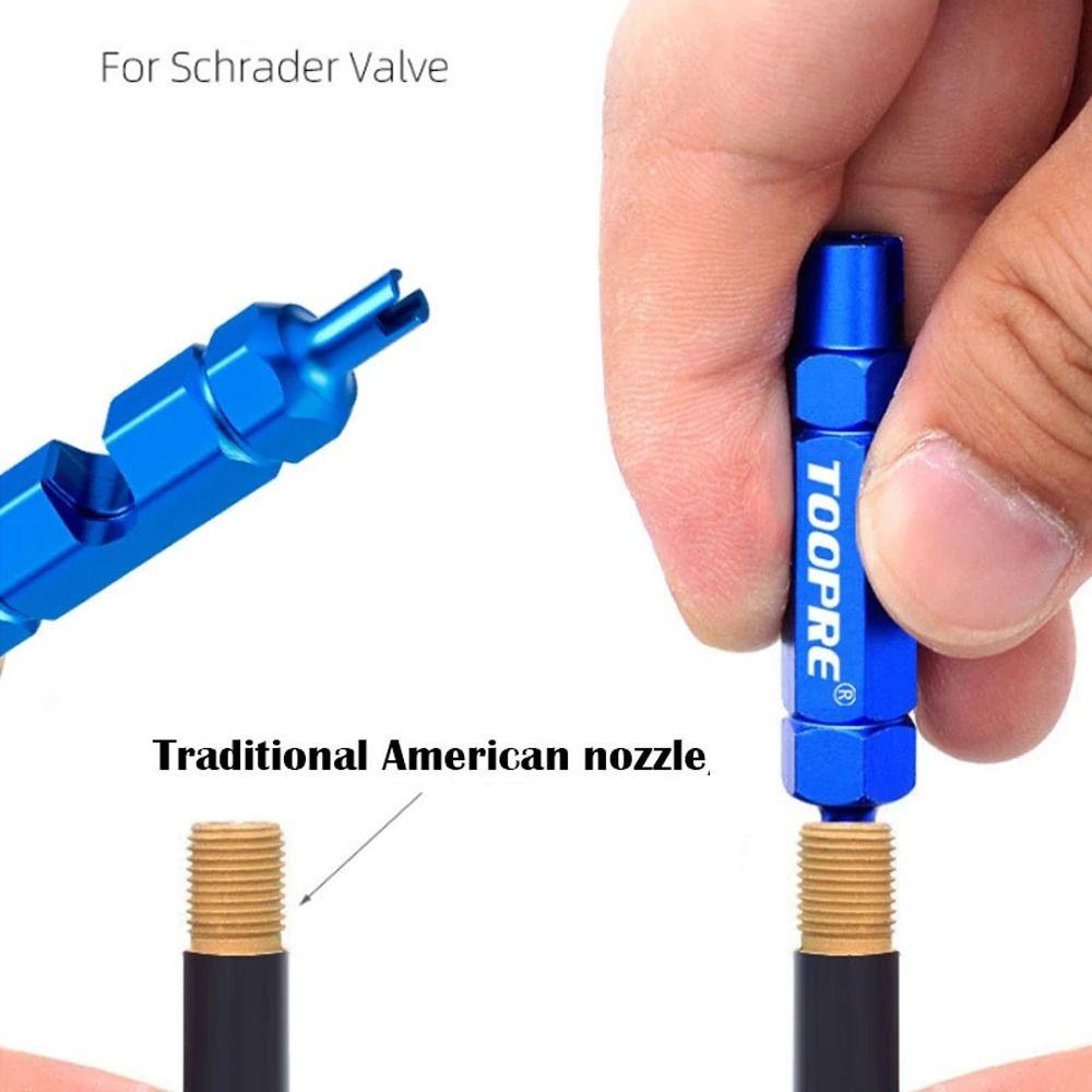 AUGUSTINA Kunci Nozzle Ban Sepeda MTB Sepeda Jalan Dua Kepala Alat Bongkar Pasang Aksesoris Sepeda Bike Repair Tool Valve Extension Rod Valve Core Wrench