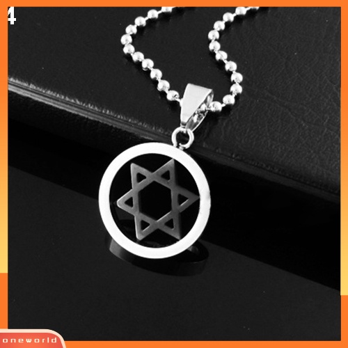 [WONE] Unisex Fashion Stainless Steel Liontin Jewish Bintang Daud Kalung Perhiasan