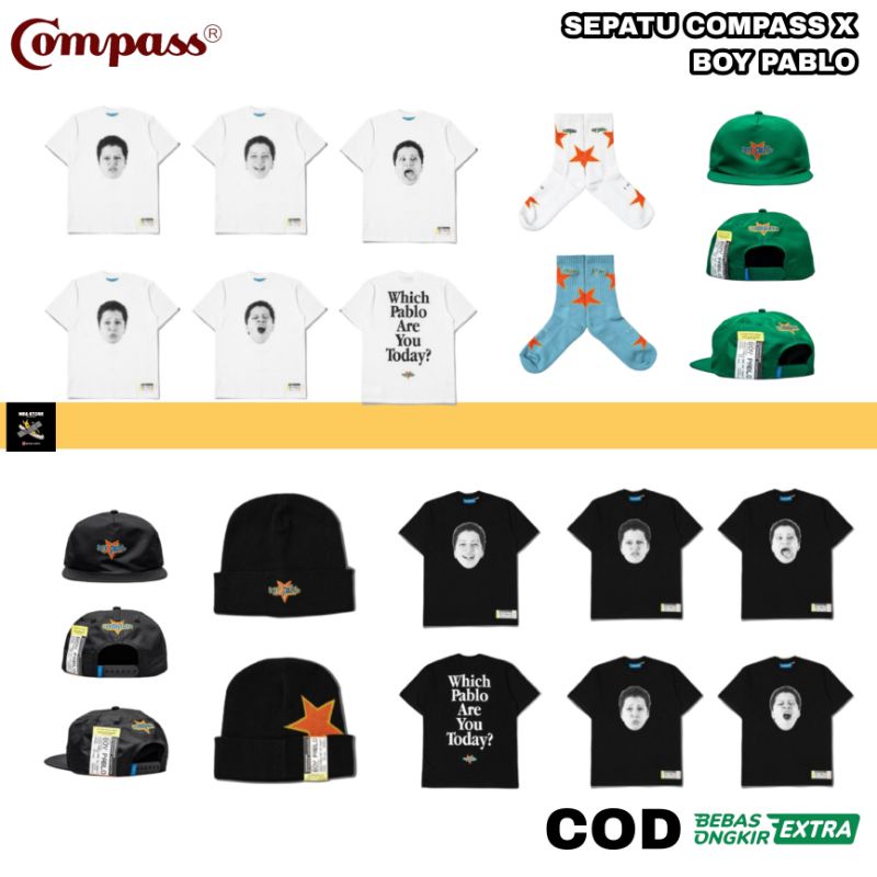 [ SIAP KIRIM ] 100% ORIGINAL BRAND NEW SEPATU COMPASS X BOY PABLO MERCHANDISE / BOY PABLO BLACK HAT 