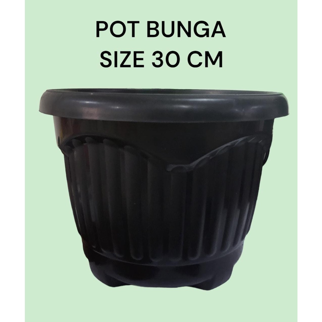 Pot BELIMBING 30 HITAM Pot MATAHARI 30 Pot Plastik Pot Bunga 30 cm