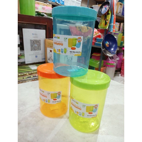 Toples Nagami Ukuran M 1300 ml / Toples makanan plastik bulat polos
