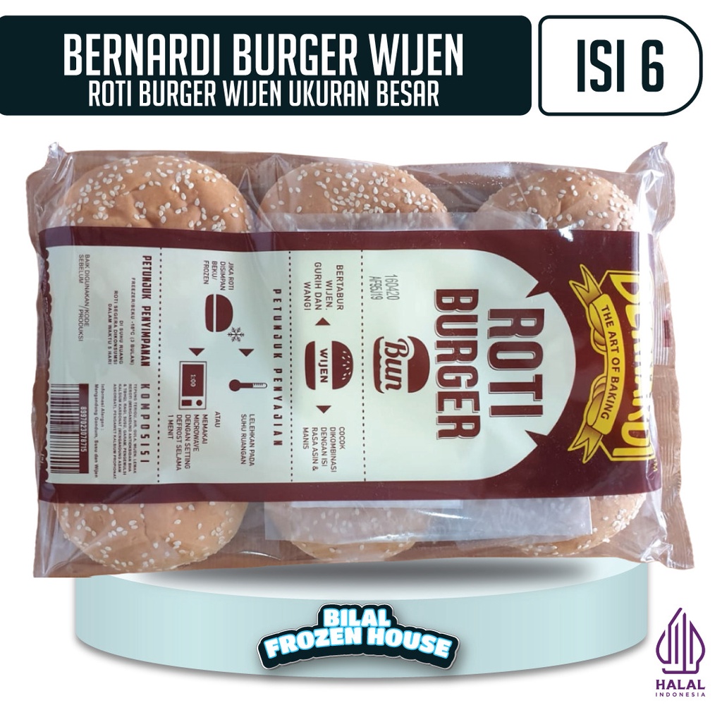 

Roti Burger Wijen Isi 6pcs - Roti Burger Wijen