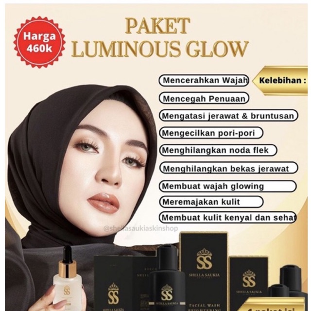 FREE 2 MINI GOLD + SERUM + CERMIN . SKINCARE SS SSSKIN PAKET LUMINOUS GLOW BY SHELLASAUKIA SKIN SKIN