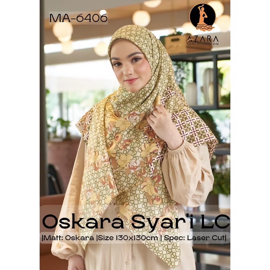 Kerudung Segiempat Syar'i Oskara Motif Lasercut Random By Azara Hijab Segi Empat Motif Jumbo Nayla Hija'b