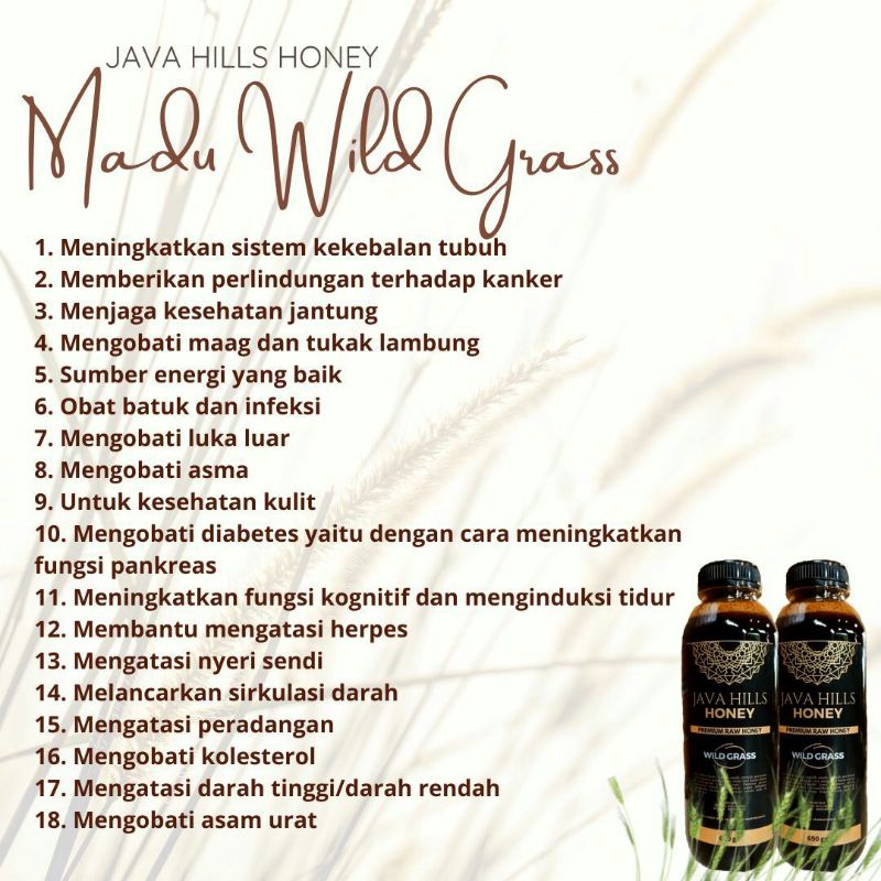 

Madu Wild Grass Java Hills Honey Madu Herbal Untuk Jantung
