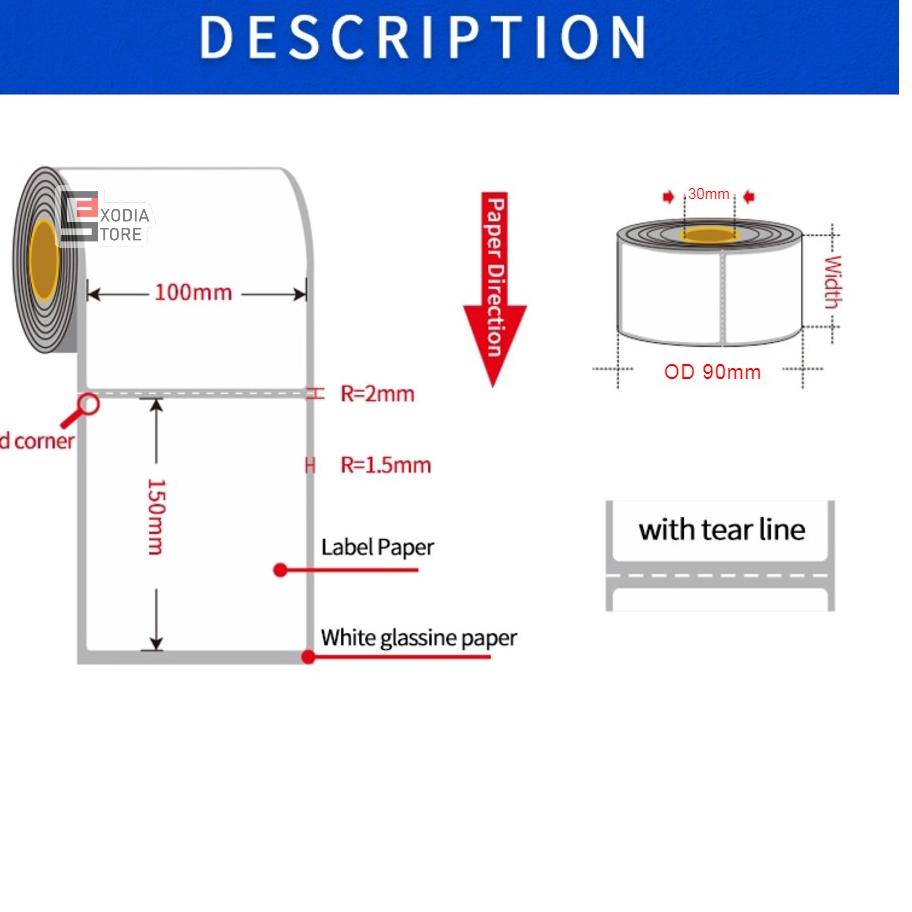 

Kekinian Label Bare Thermal Paper 100 X 150 mm Kertas Sticker Label Thermal 100x150mm A6 isi 250 lembar / 500 lembar 경