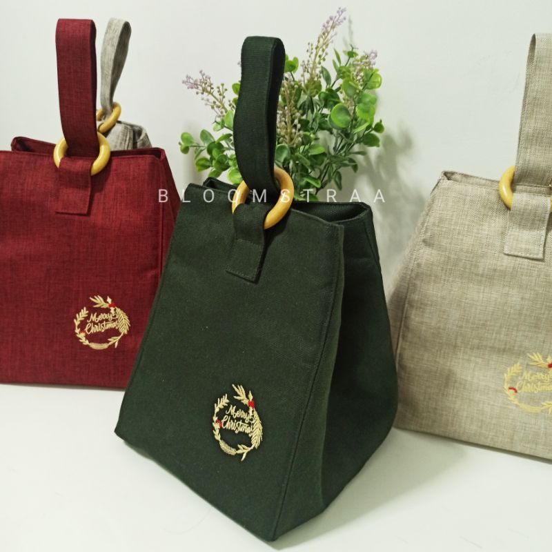 [OREGANO] Christmas Hampers Bag Tas Souvenir Ring Goodie Bag Natal Knot